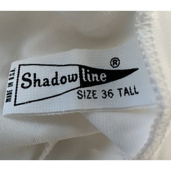 SHADOWLINE Vintage White Slip Lace Trim Opacitrique Size 36 Tall Length 42" NOS - Picture 11 of 12